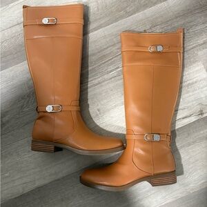 abandoning Tan Leather Knee-High Boots